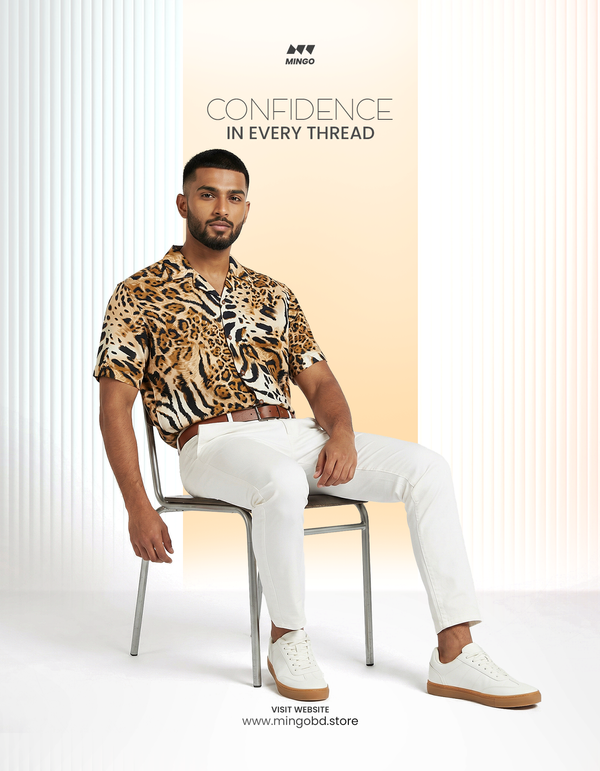Tiger Print - Dropshoulder Boxy Fit Cuban Shirt