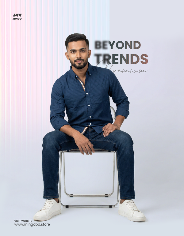 Navy Blue - Old Money Full Sleeve Shirt