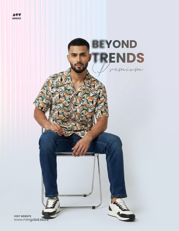 Forest Printed- Dropshoulder Boxy Fit Cuban Shirt