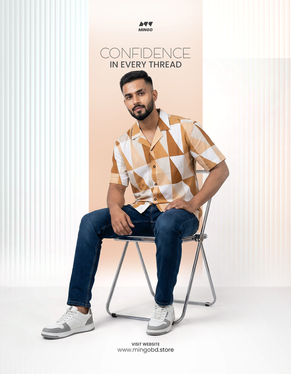 Cream White Print - Dropshoulder Boxy Fit Cuban