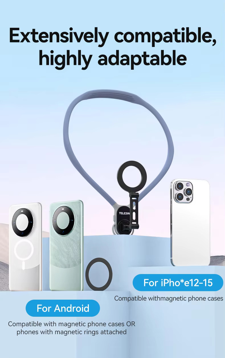 (Premium)TELESIN MAX Magnetic Neck Mount MNM-002 (Longer Neckband,Metal lock system,Extra straps,Anti lost rope)_img_9