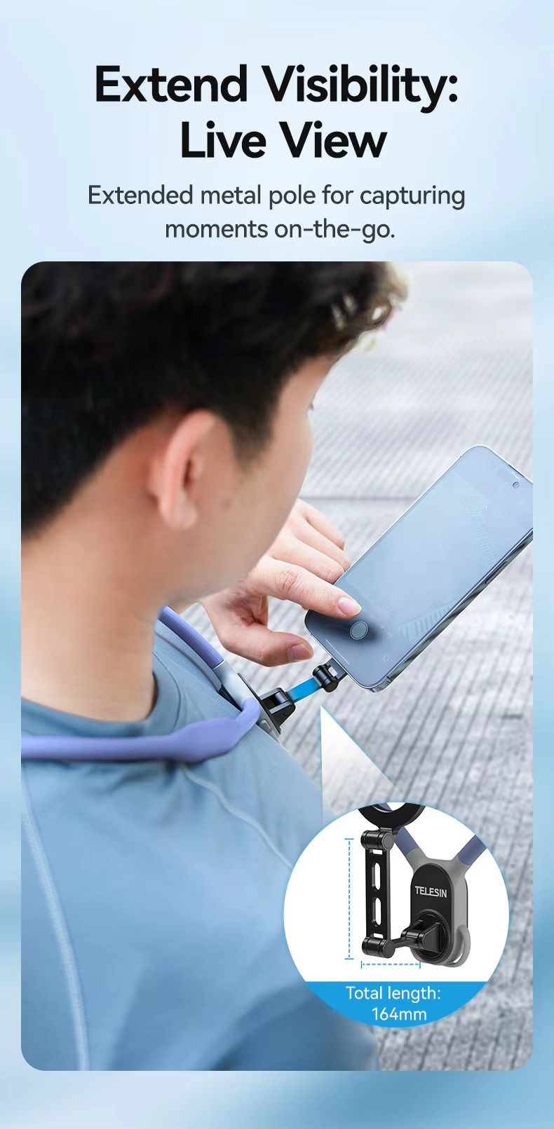 (Premium)TELESIN MAX Magnetic Neck Mount MNM-002 (Longer Neckband,Metal lock system,Extra straps,Anti lost rope)_img_8
