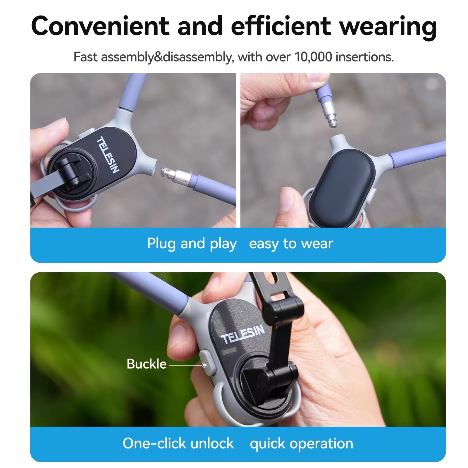 (Premium)TELESIN MAX Magnetic Neck Mount MNM-002 (Longer Neckband,Metal lock system,Extra straps,Anti lost rope)_img_3