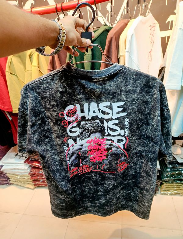 Acid washed Oversized tee- BLACK - Image 2