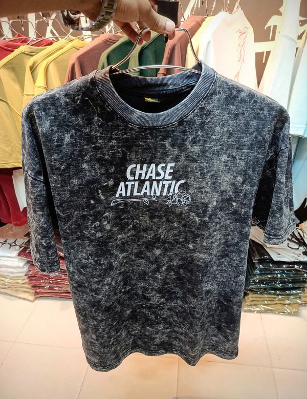 Acid washed Oversized tee- BLACK - Image 1