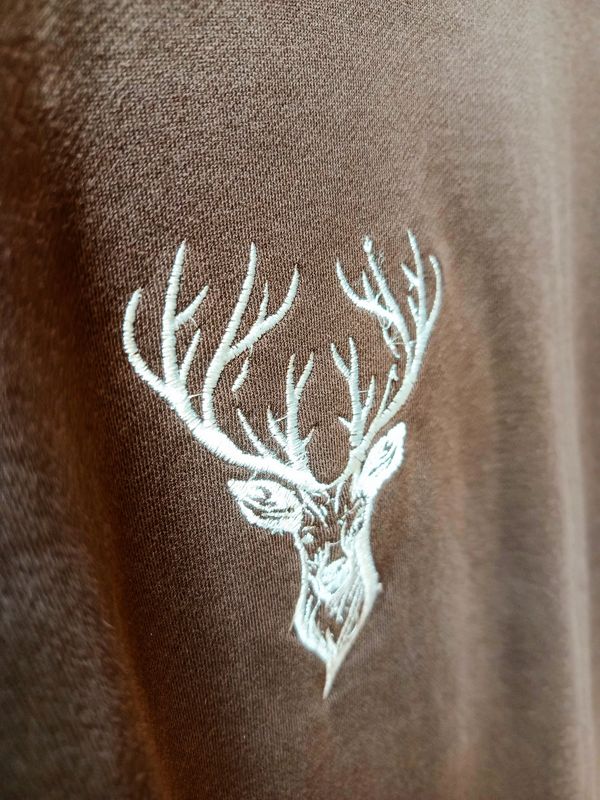 White Deer //unisex // Coffee colour Oversized t-shirt - Image 3