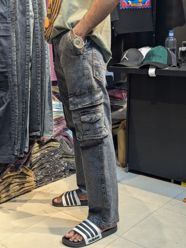 Casual baggy cargo// Black washed - Image 2