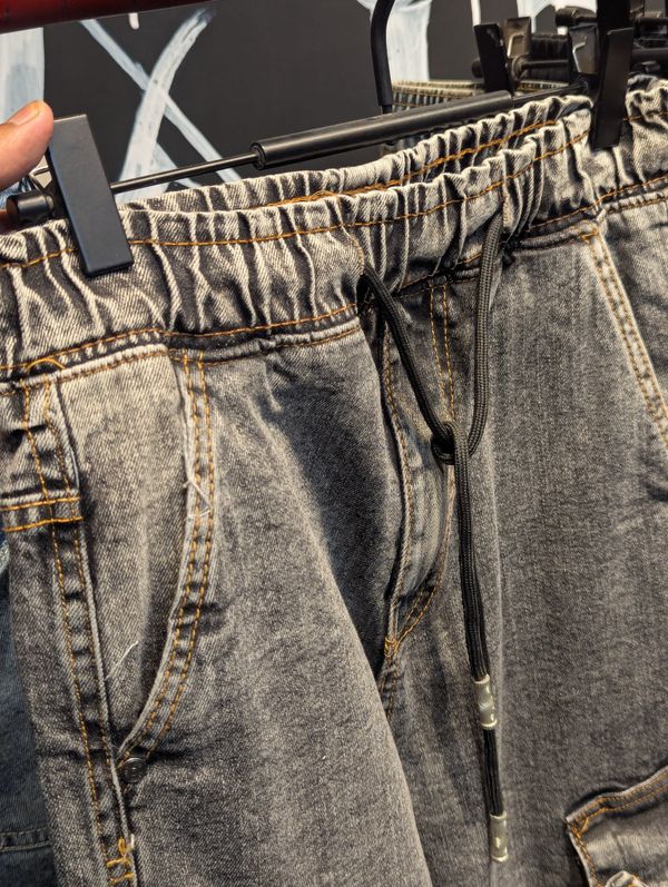 Casual baggy cargo// Black washed - Image 4