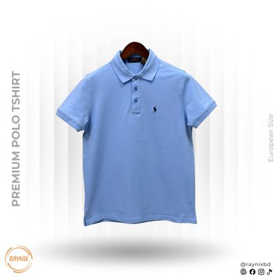 Ralph Polo Premium Cotton Pique Polo Shirt - Sky Blue_img_0
