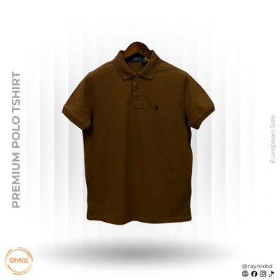 Ralph Polo Premium Cotton Pique Polo Shirt - Coffee Brown_img_0