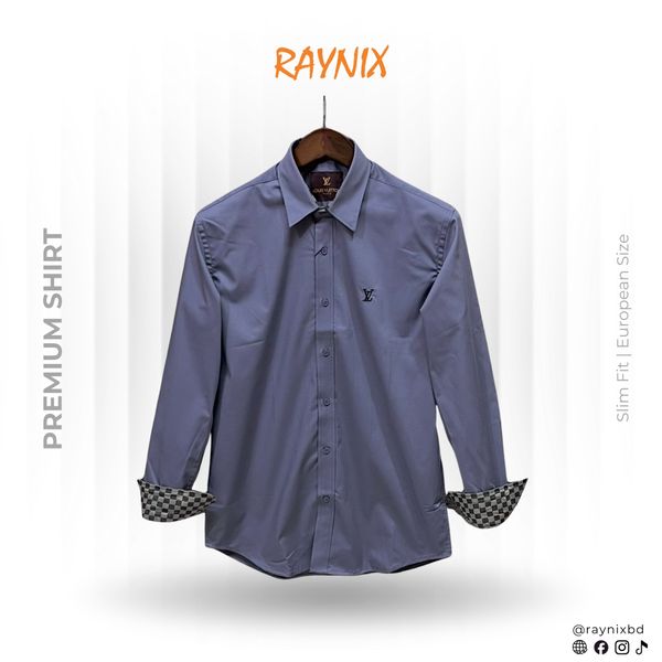 Louis Vuitton (LV) Steel Grey Shirt – Premium Spandex Cotton