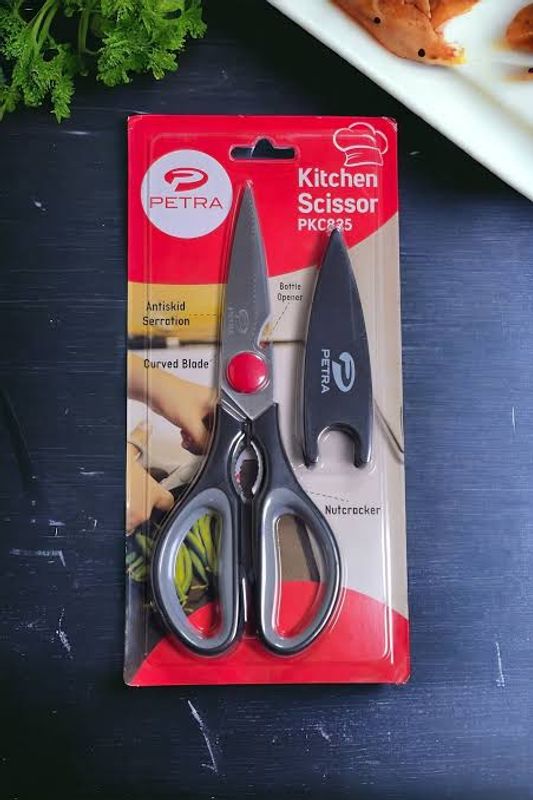 Petra Kitchen Scissor 8.25 Inch Scissor, nutcracker, and bottle opener in one tool.