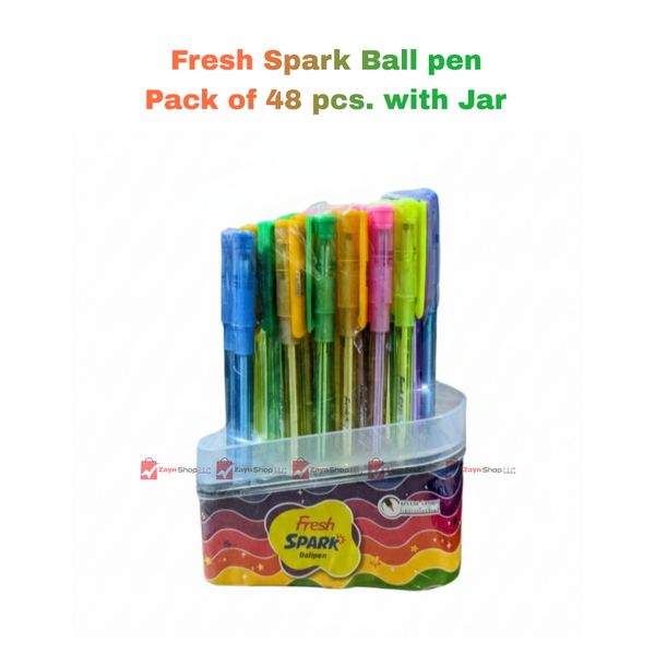 Fresh Spark Ball pen Pack of 48 pcs with Jar