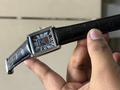 CARTIER TANK LEATHER BELT BLACK DIAL_img_0