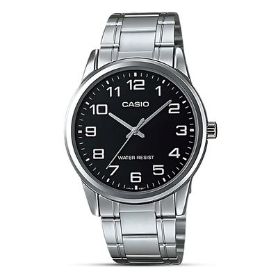 CASIO BLACK DIAL STAINLESS STEEL STANDARD WATCH MTP-VOOlD-1BUDF_img_0