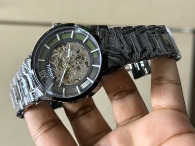 FOSSIL AUTO SKELETON OLIVE DUAL TONE DIAL_img_0