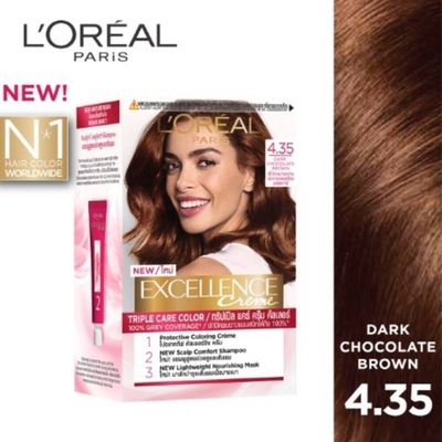 L'Oréal Excellence Crème Permanent Hair Color 4.35 Dark Chocolate Brown_img_1