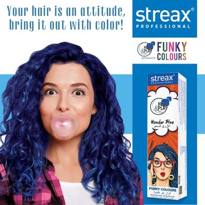 Streax Professional Hold and Play Funky Hair Colour - Wonder Blue_img_2
