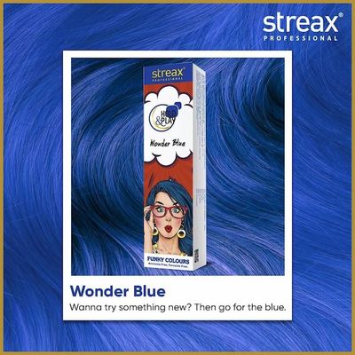 Streax Professional Hold and Play Funky Hair Colour - Wonder Blue_img_1