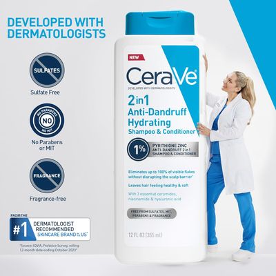 CeraVe 2-in-1 Anti-Dandruff Antipelliulaire Shampoo and Conditioner – 355ml_img_1