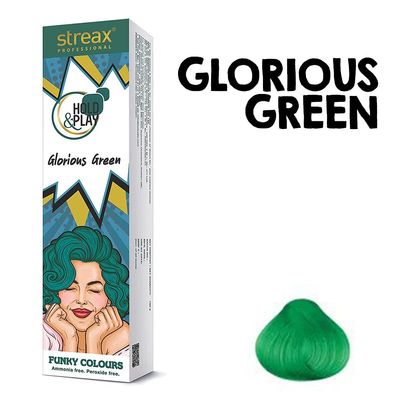 100 gmStreax Professional Hold and Play Funky Hair Colour (Glorious Green) 100 gm_img_2