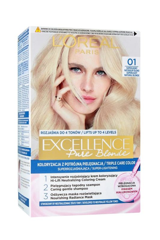 Loreal Excellence Pure Blonde 01 Supreme Lightest Natural Blonde – Triple Care Hair Color