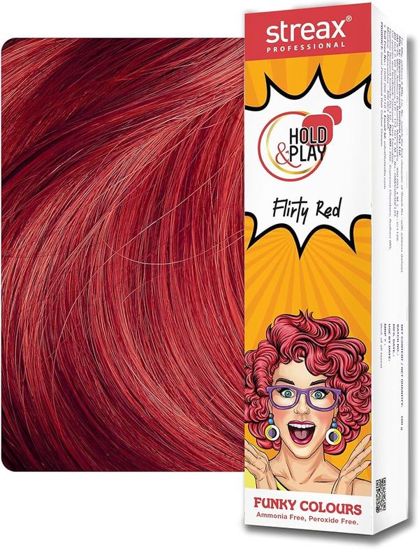 Streax Professional Hold and Play Funky Hair Colour - Flirty Red