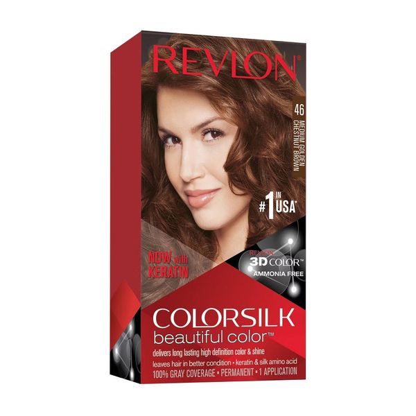 Revlon ColorSilk Beautiful Permanent Hair Color 46 Medium Golden Chestnut Brown