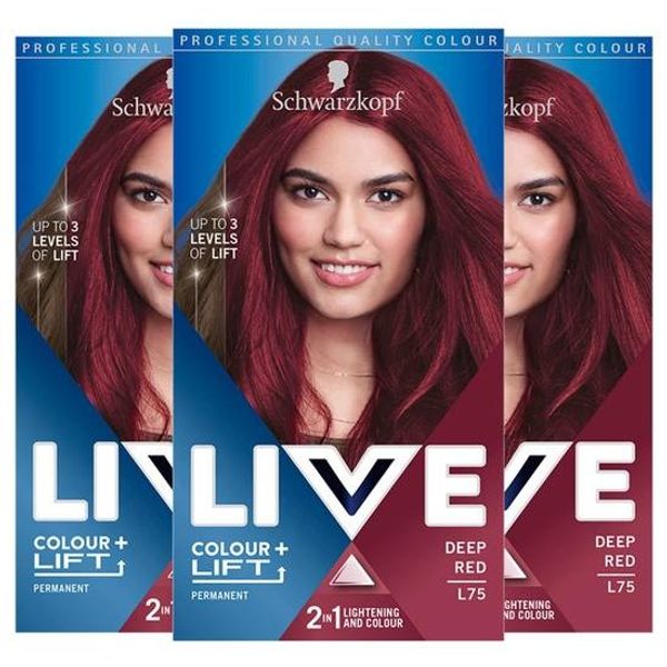 Schwarzkopf Live Colour plus Lift Permanent Hair Colour Deep Red L75