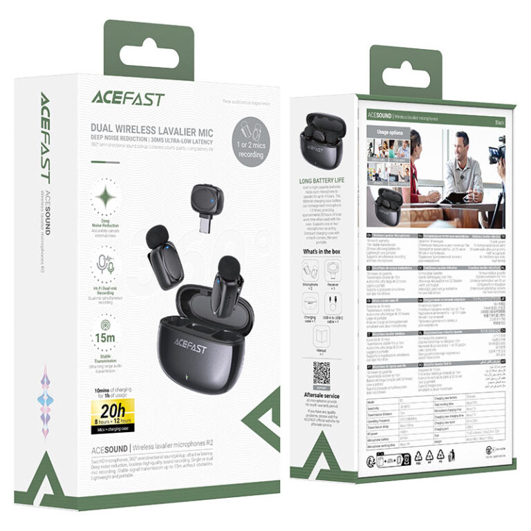 Acefast R2 Wireless Lavalier Microphone – Dual Mic_img_2