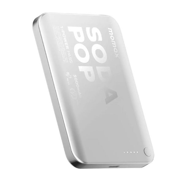 Momax 1-Power Pass Soda Pop Magnetic Wireless Power Bank 5000mah – Silver