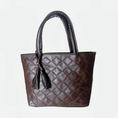 Fashionable Quilted PU Leather Handbag with 2 Chambers for Women_img_2