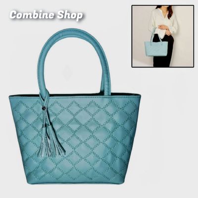 Fashionable Quilted PU Leather Handbag with 2 Chambers for Women_img_0