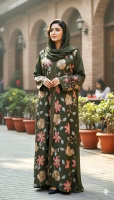 জাফরান ফুল এমব্রয়ডারি বোরকা_img_2