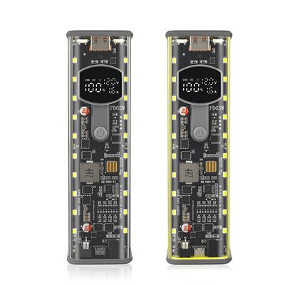 65W Super Fast Charging Transparent Power Bank Case Solderless 8pcs 18650 Battery with LED Light_img_3
