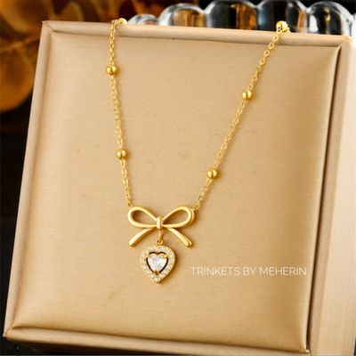 Zircon stone bow pendant_img_0