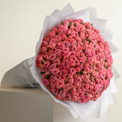 100pcs Pink Baby Rose Bouquet_img_0