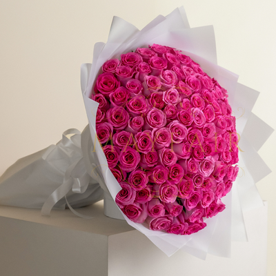 100pcs Pink Rose Bouquet_img_0