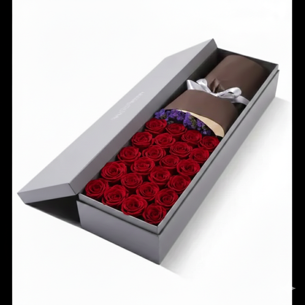 Red Roses With Long Box