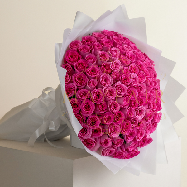 100pcs Pink Rose Bouquet