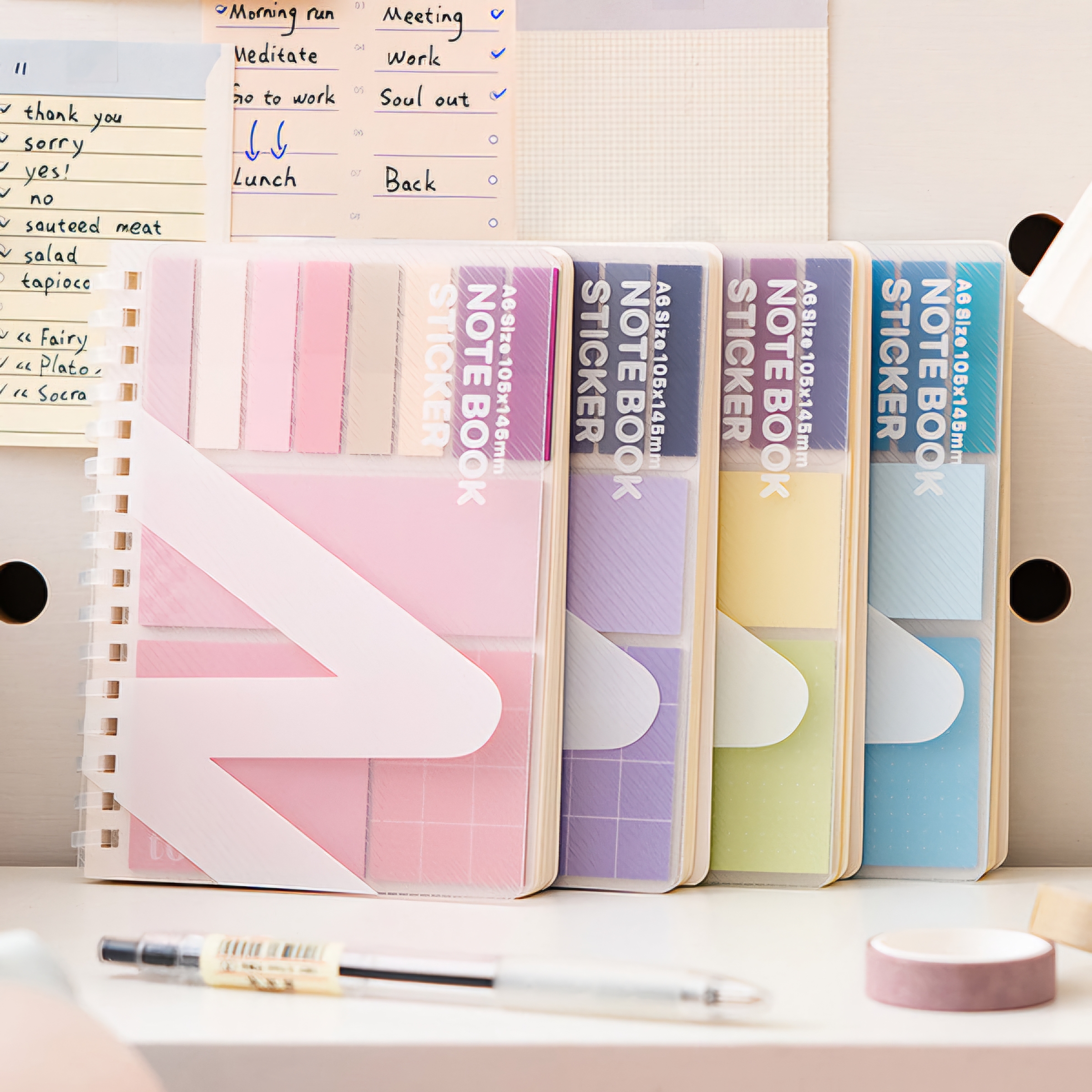 Cross-Border A6 Multifunctional Sticky Notes Student Expansion Sticky Notes Ins Style Notepad Combination Set_img_0