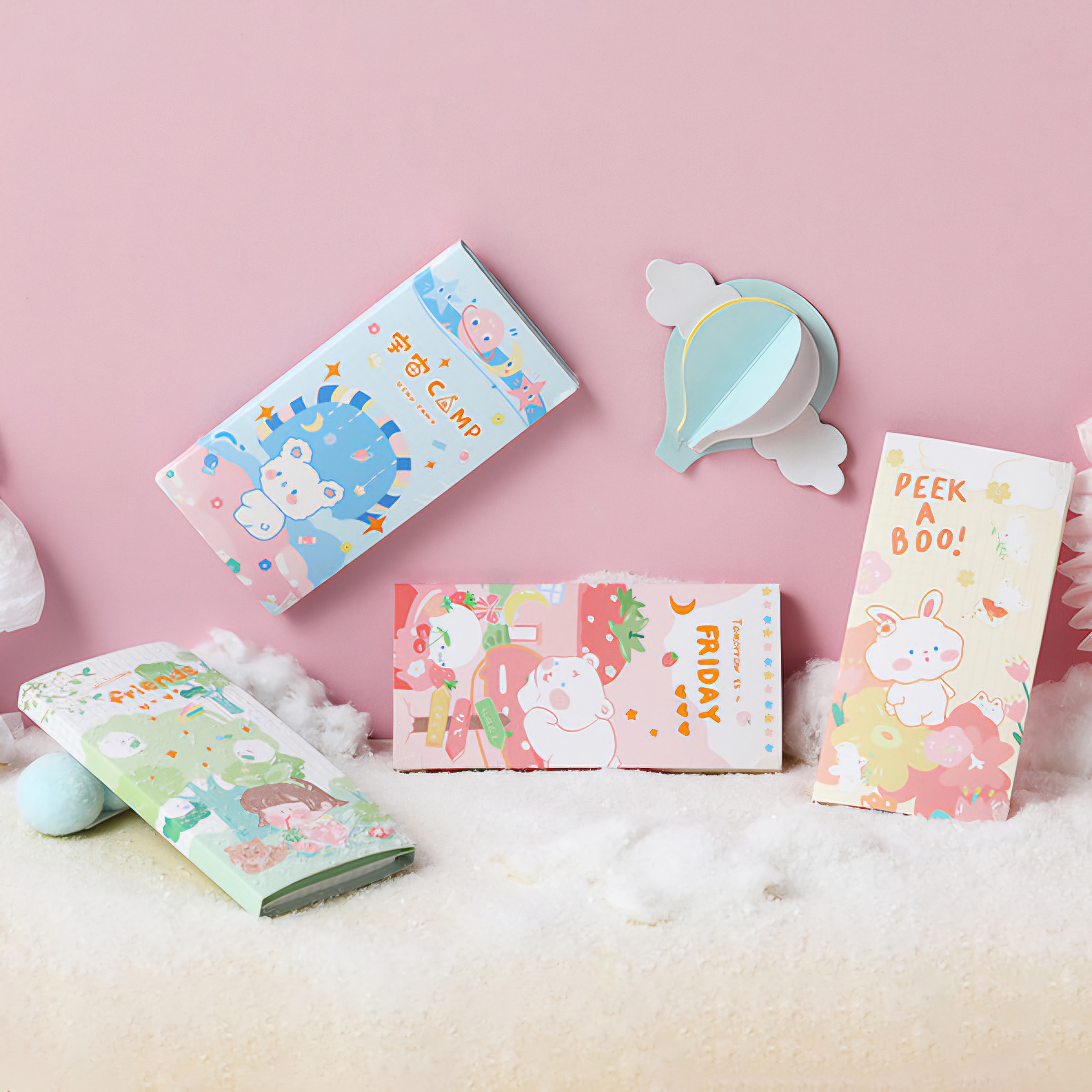 Long Strip Sticky Note Set Combination Cartoon Colorful Sticky Note Pad Student Creative Sticky Note Paper || Journaling Supplies_img_1