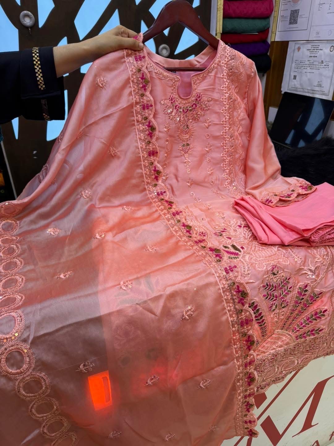 Fascinating Three Piece | Chickenkaari Embroidered | Luxury Lawn - Image 8