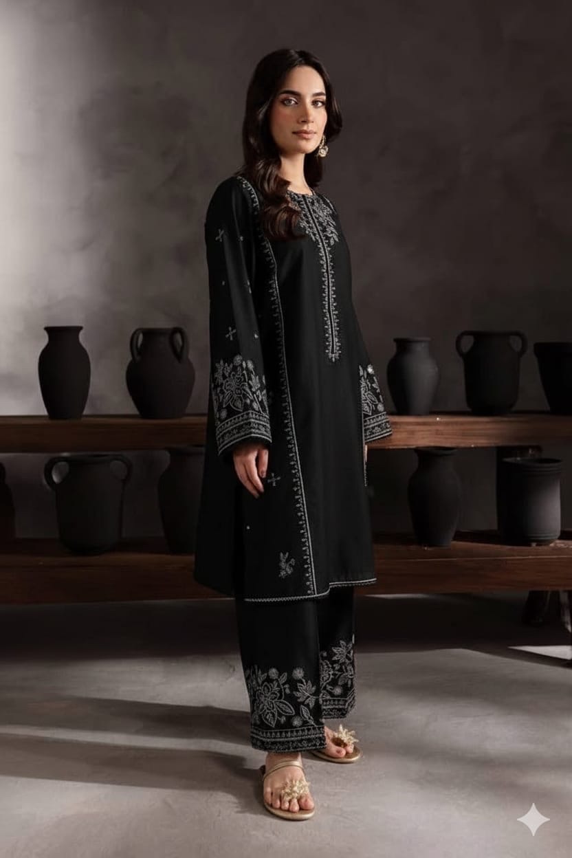 Alm ( Stitched Emb 2 Pcs) With Plazo - Image 10