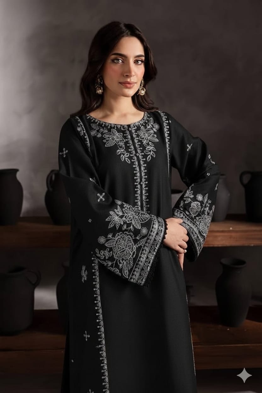 Alm ( Stitched Emb 2 Pcs) With Plazo - Image 2