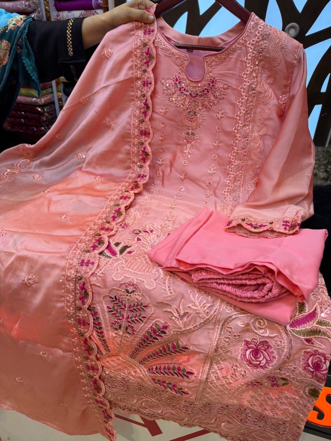 Fascinating Three Piece | Chickenkaari Embroidered | Luxury Lawn - Image 13