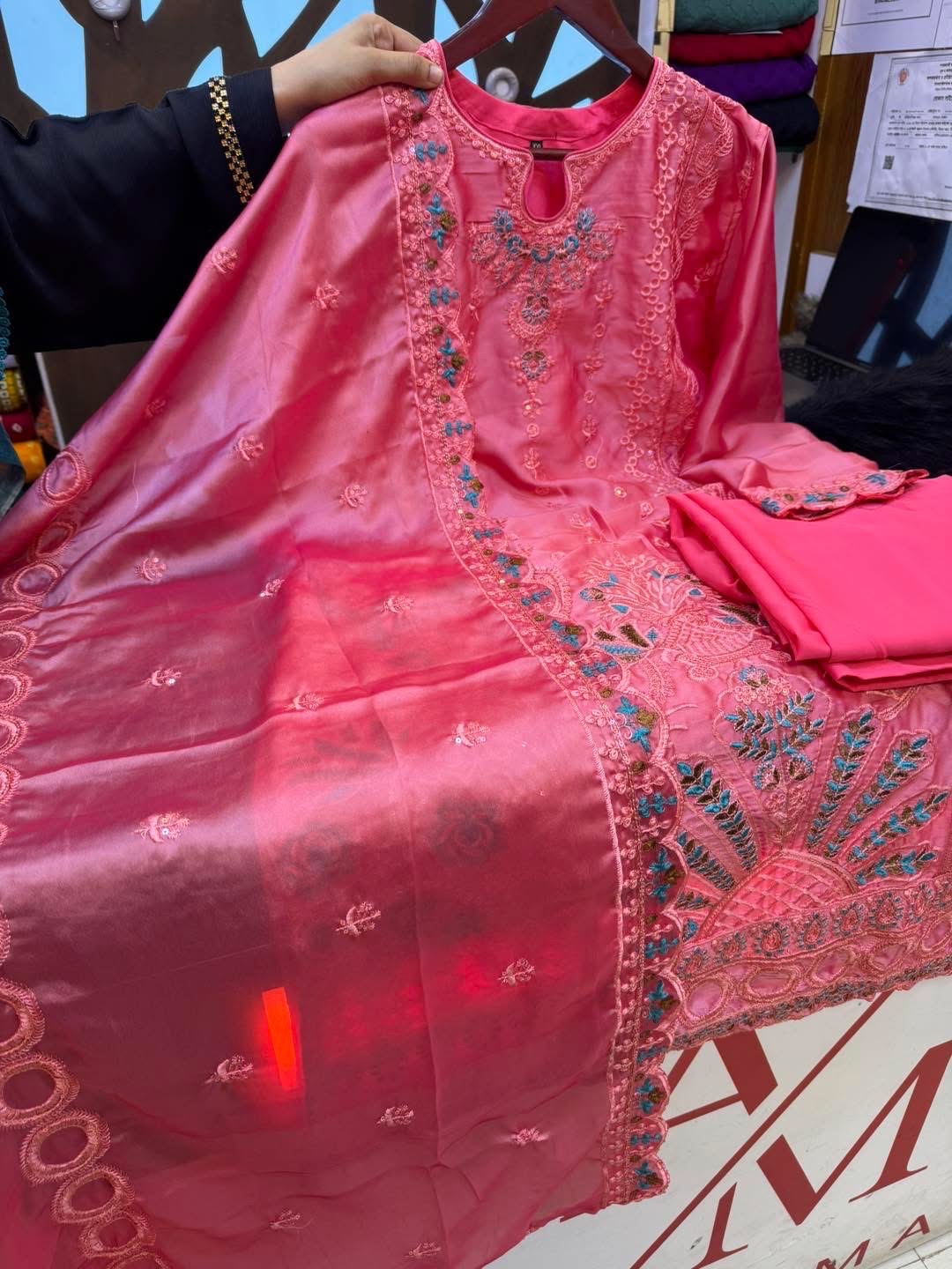 Fascinating Three Piece | Chickenkaari Embroidered | Luxury Lawn - Image 1