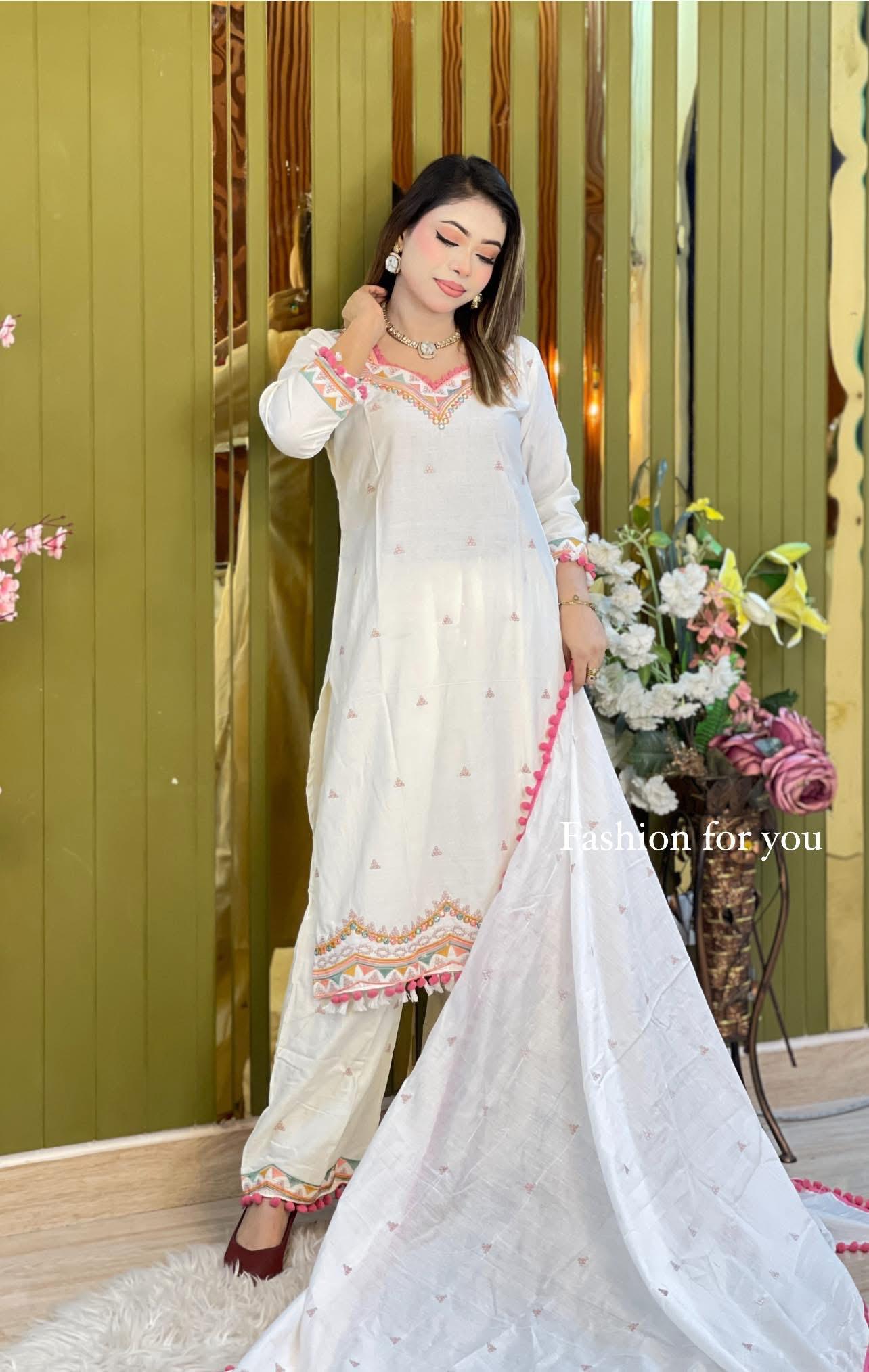 Cotton Suits, 3 Piece, Embroidery - Image 1