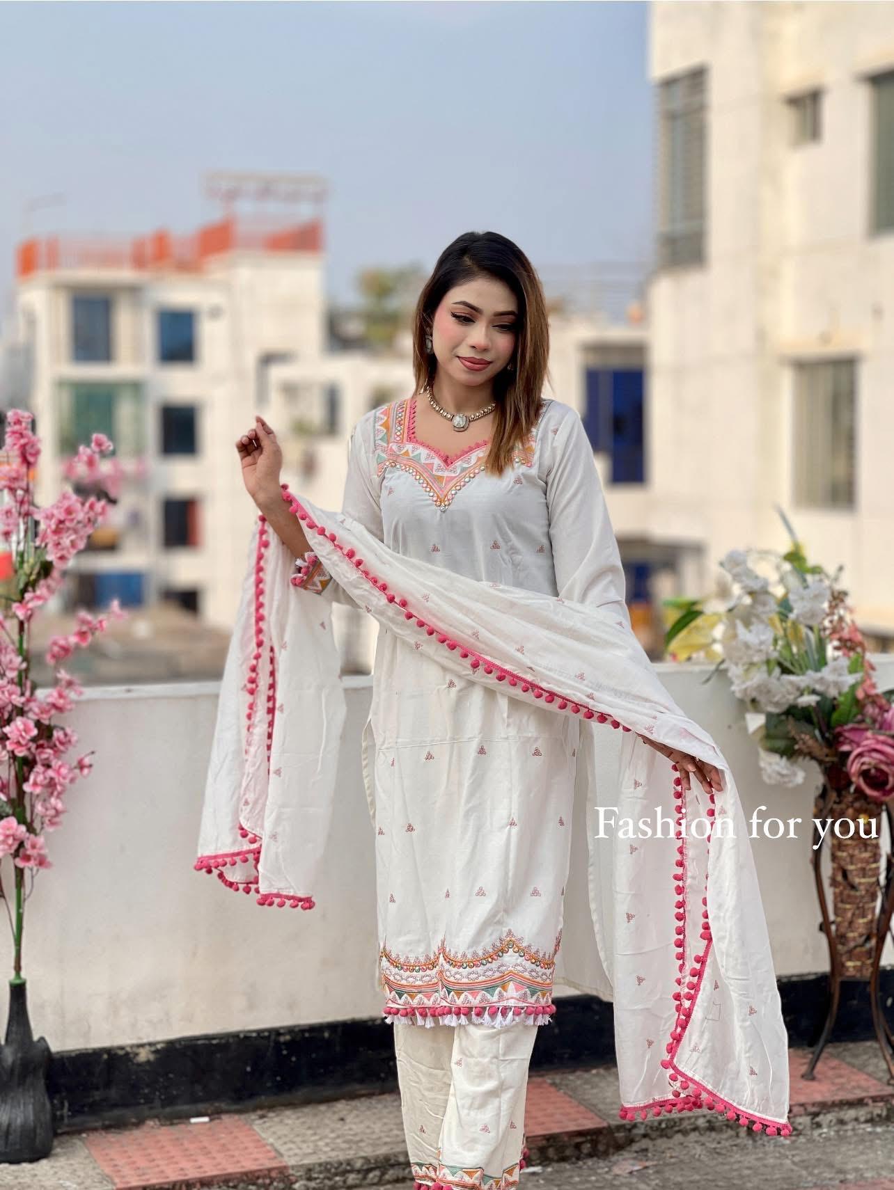 Cotton Suits, 3 Piece, Embroidery - Image 2