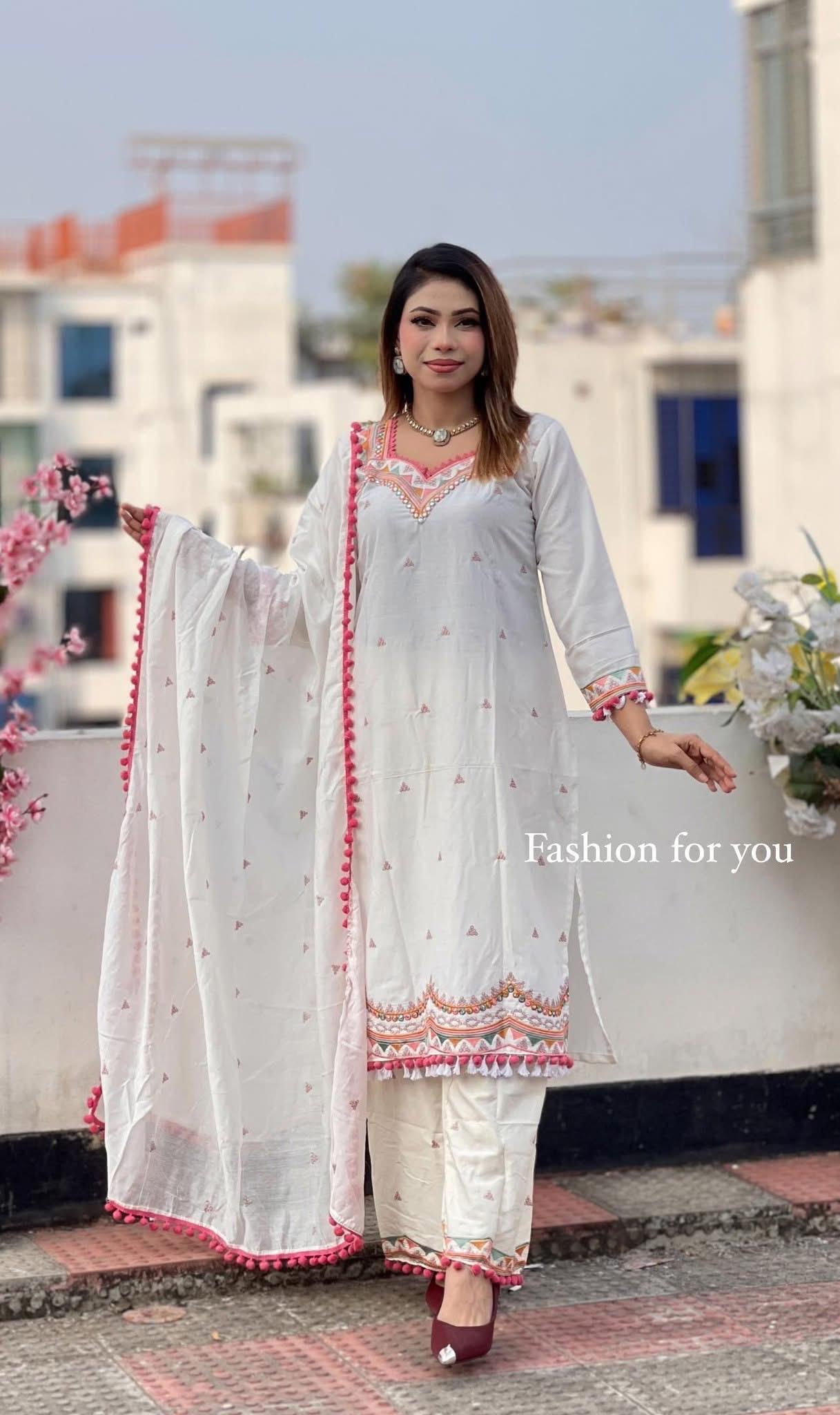 Cotton Suits, 3 Piece, Embroidery - Image 3